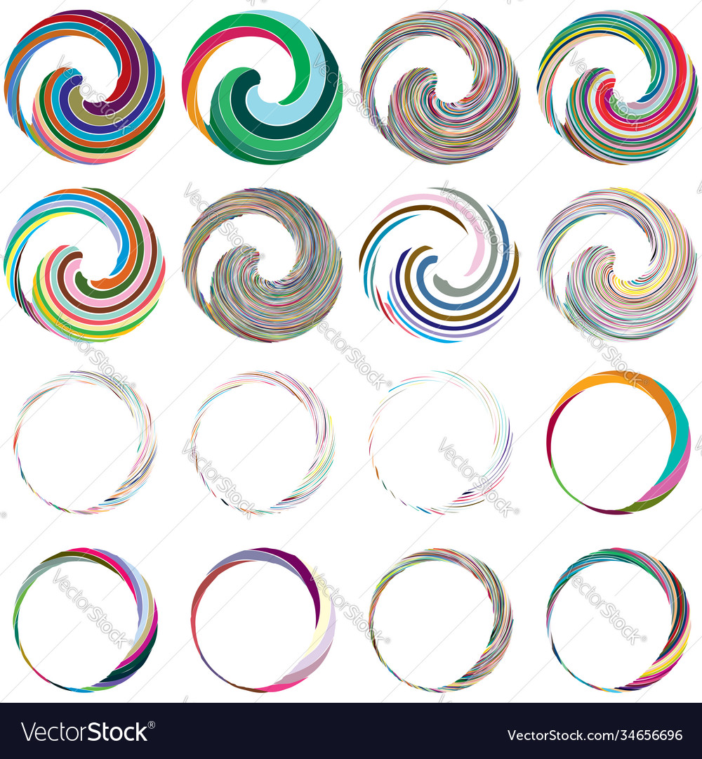 Circular spiral swirl twirl design element Vector Image