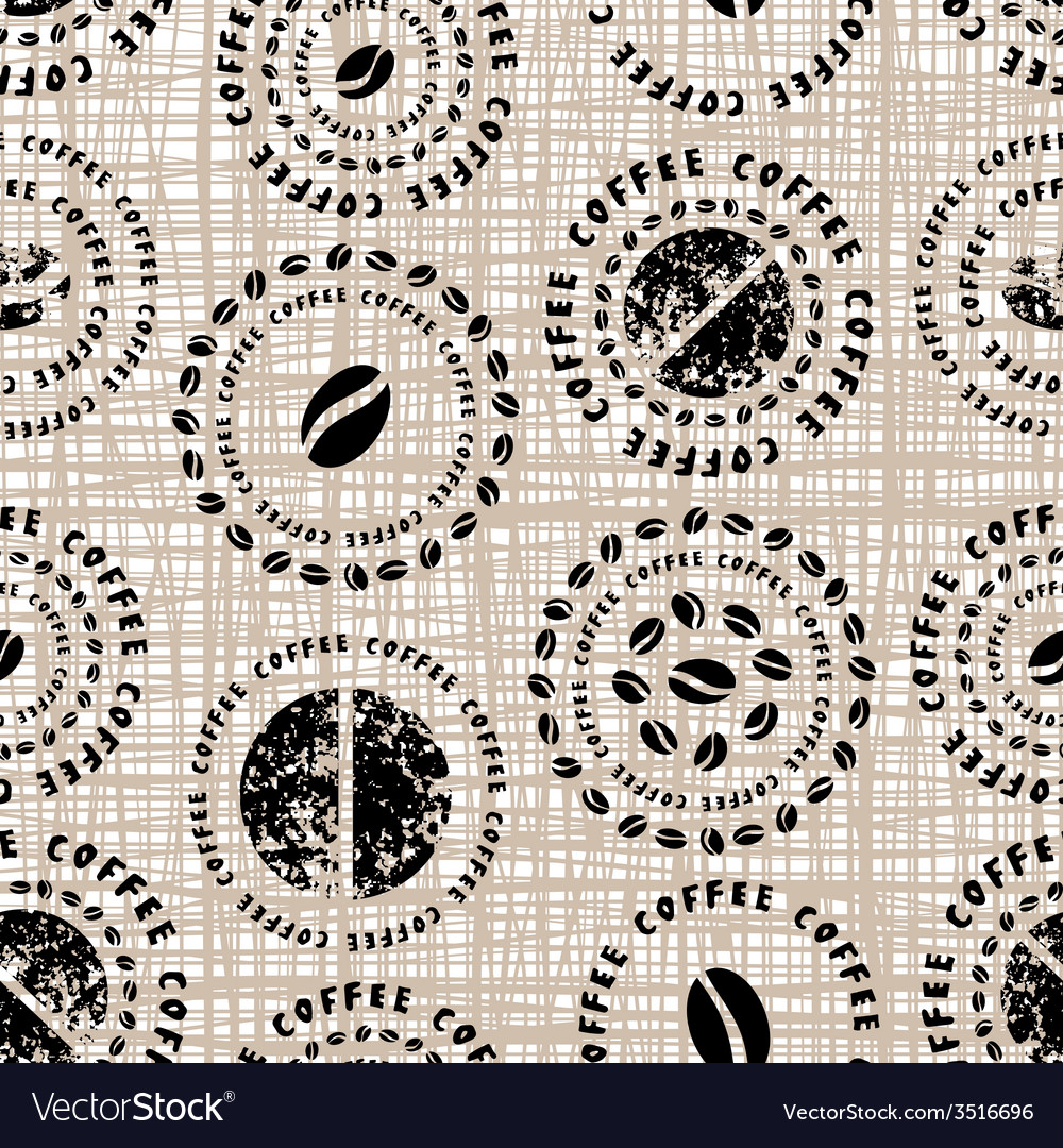 Coffee pattern on canvas texture