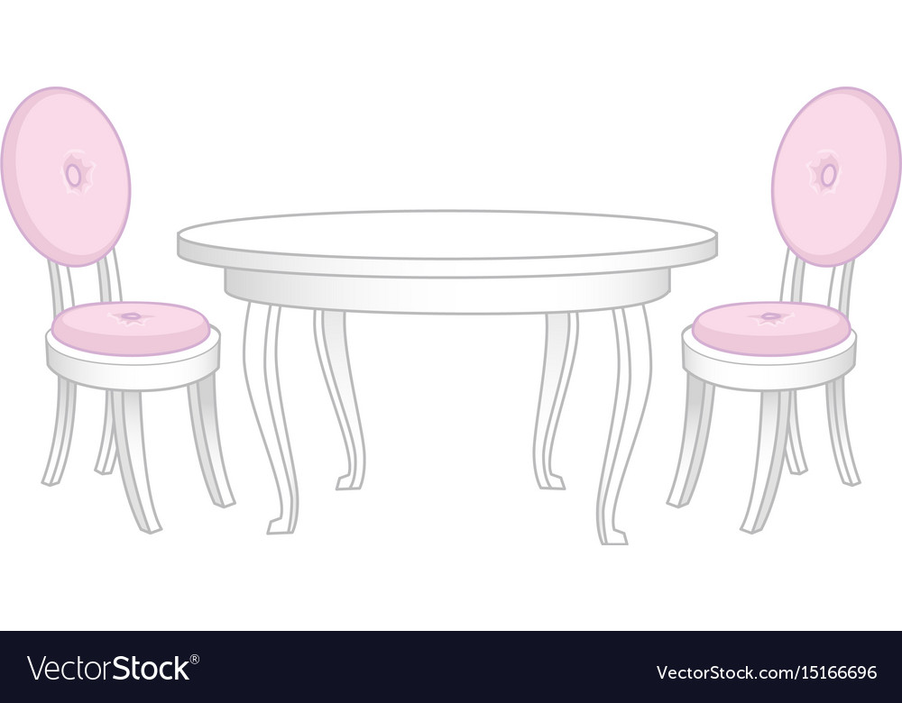 Dining set table and chairs Royalty Free Vector Image
