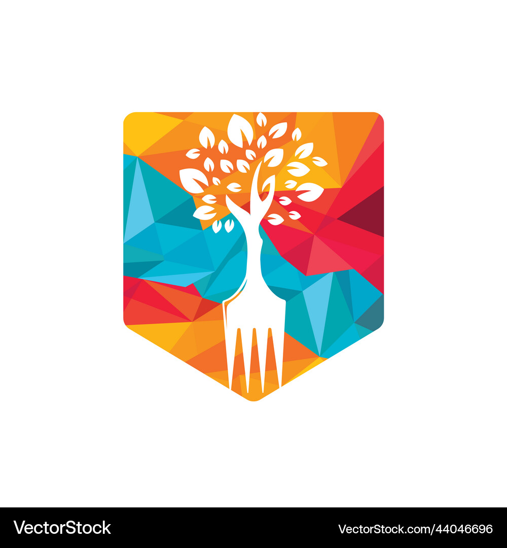 Fork tree logo design Royalty Free Vector Image