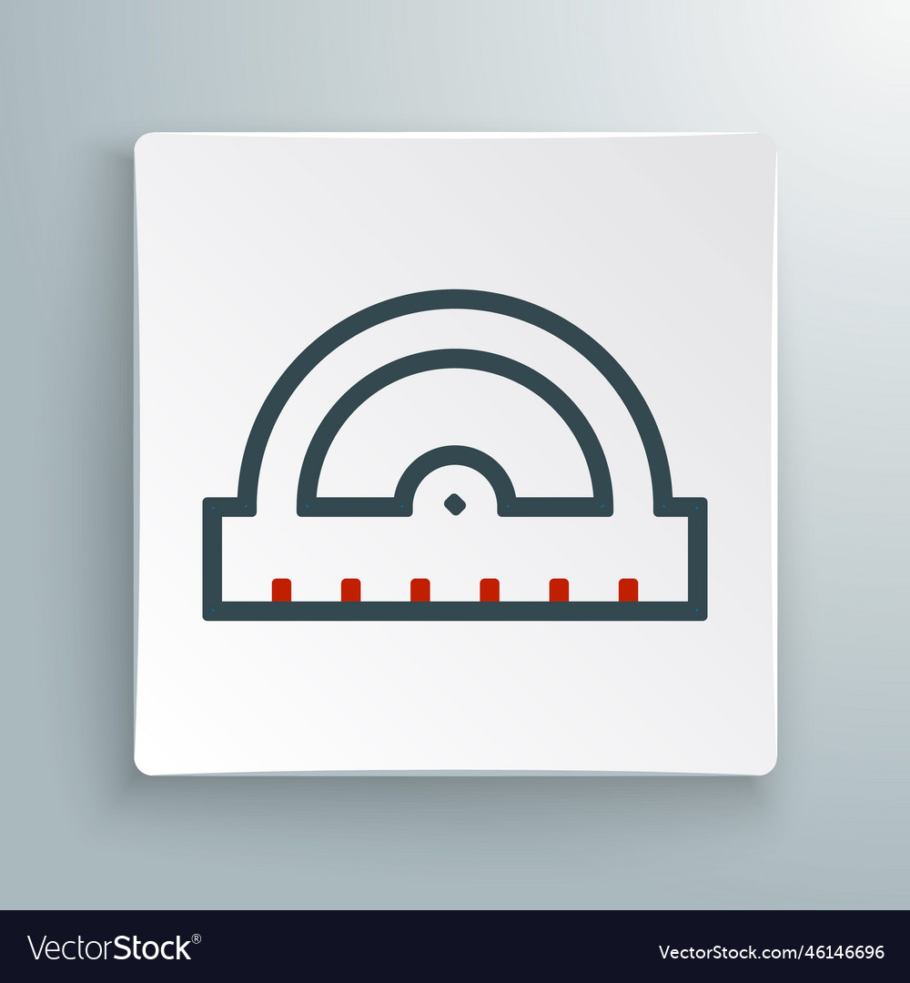 Line protractor grid for measuring degrees icon vector image Line protractor grid for measuring degrees icon