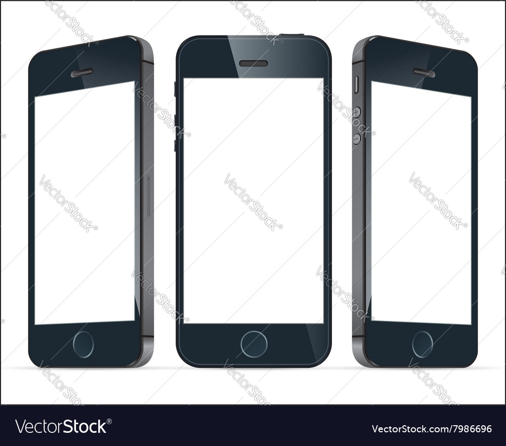 Realistic blue mobile phones image