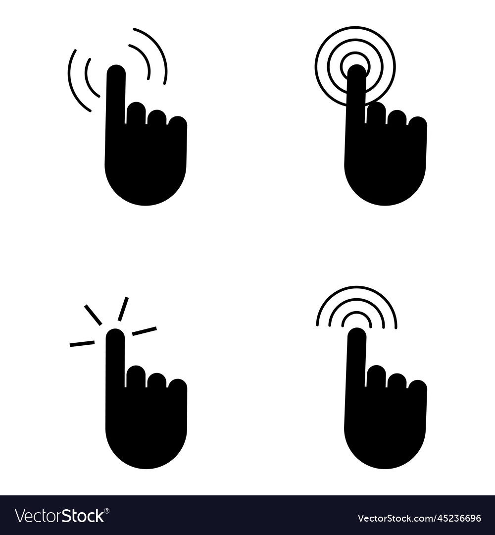 Set cursor finger computer technology concept vector image Set cursor finger computer technology concept