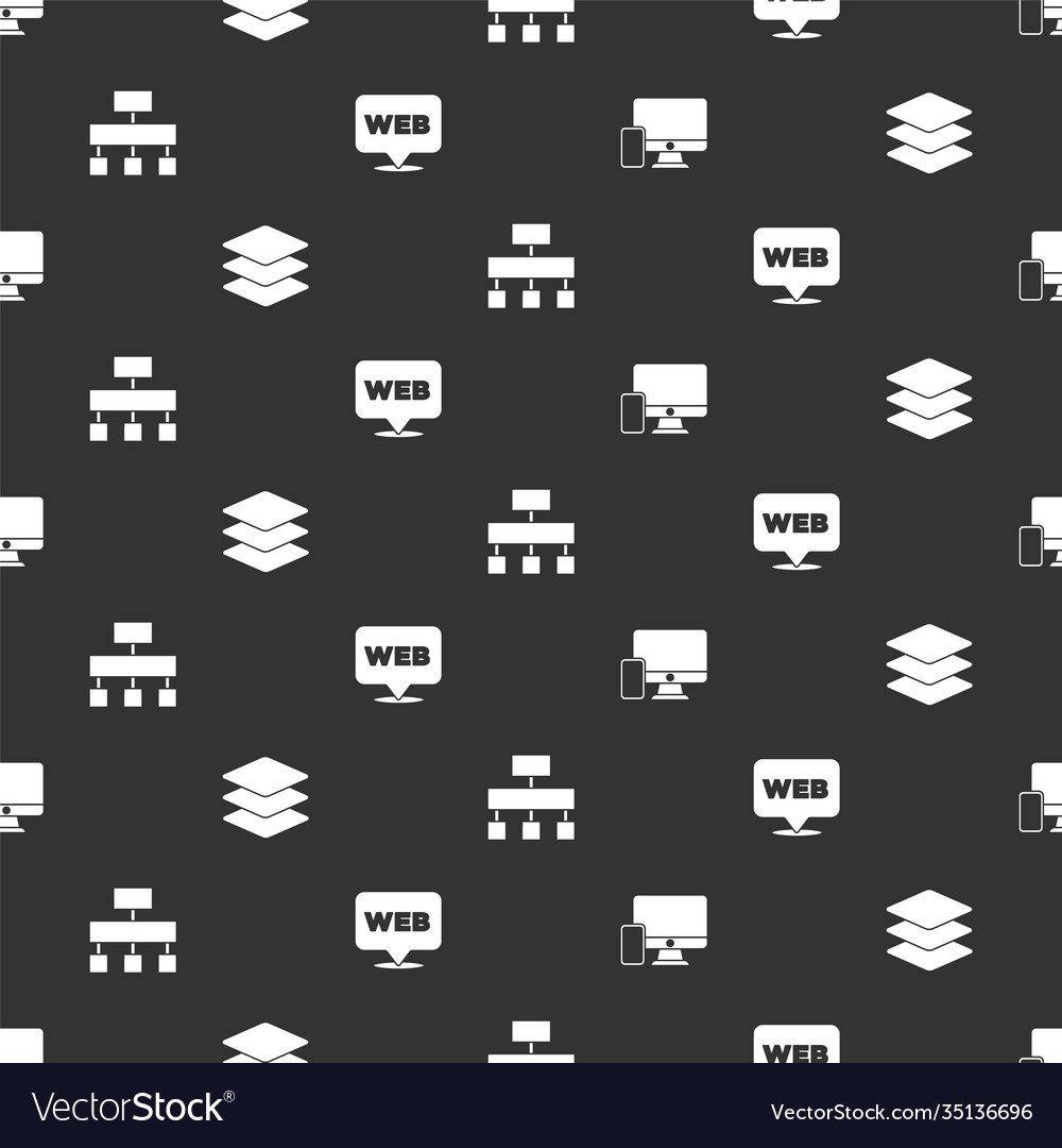 Set monitor and mobile layers site map web vector image Set monitor and mobile layers site map web