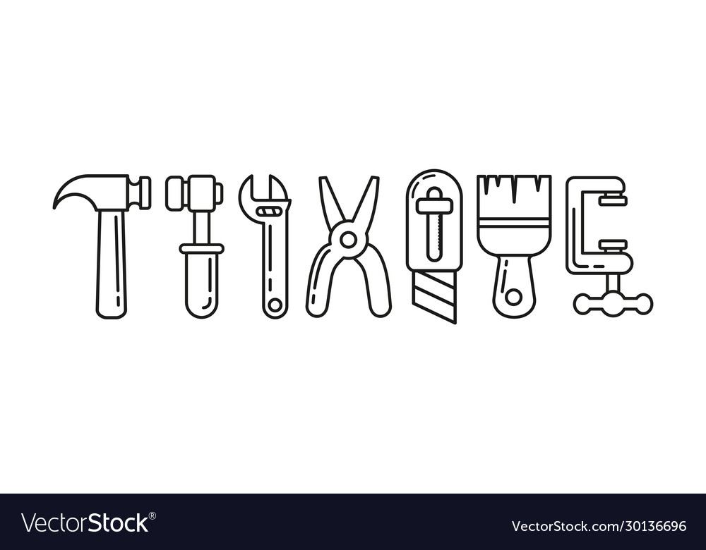 Set tools an empty polygon simple stock icon