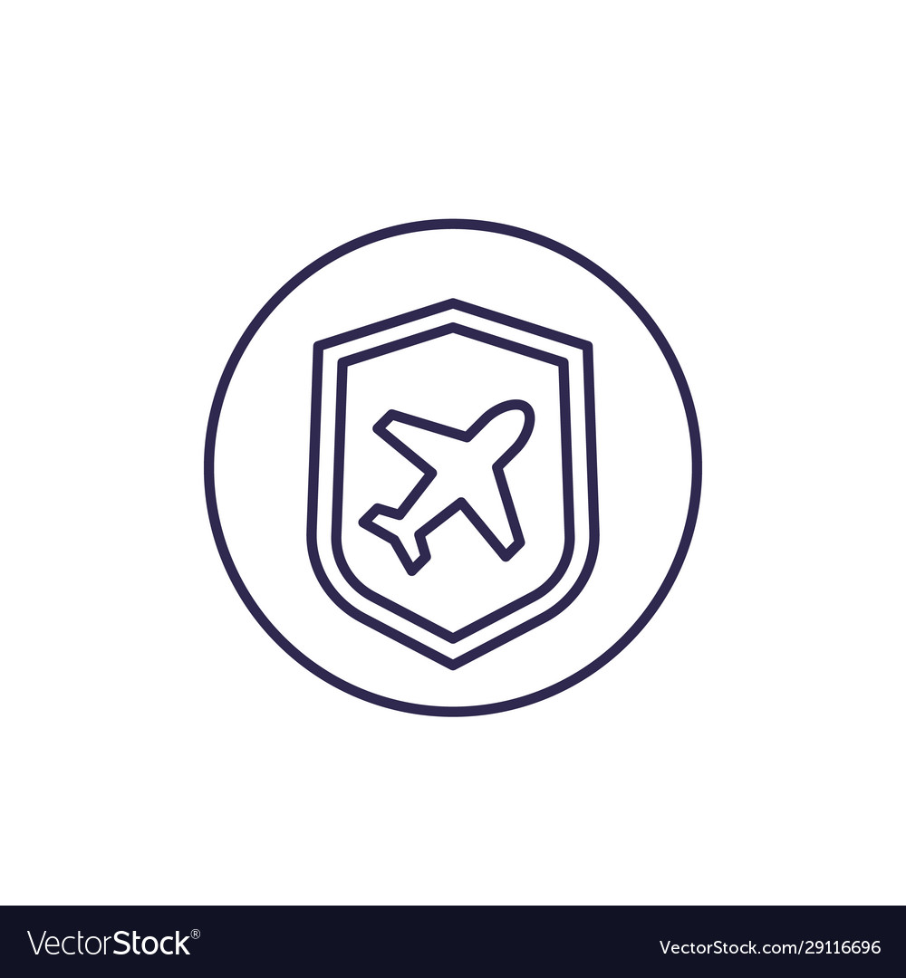 Travel insurance line icon