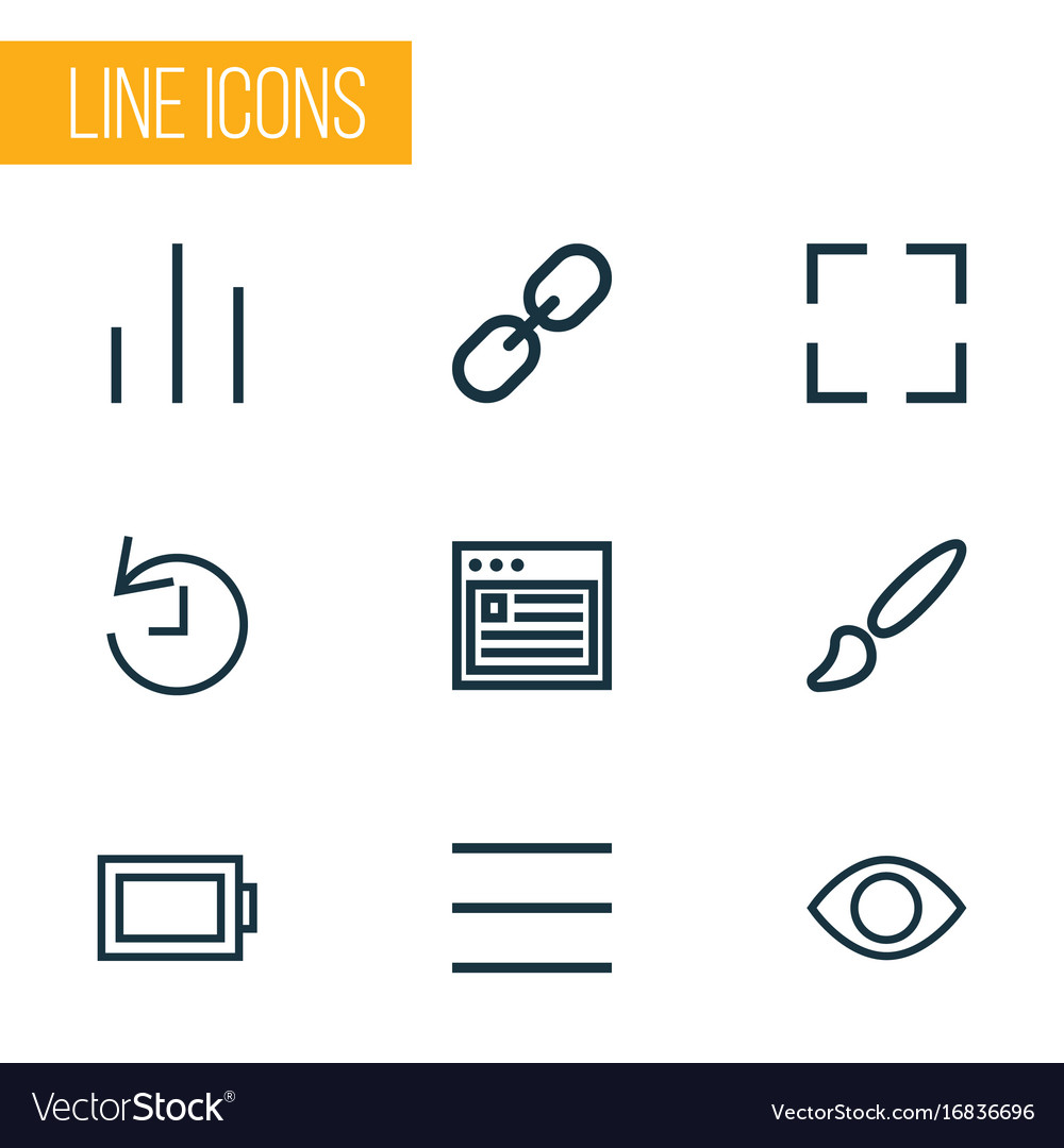 User outline icons set collection of browser
