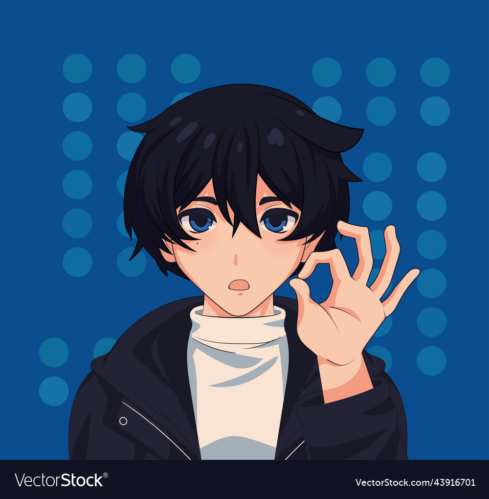 Anime male eyes Royalty Free Vector Image - VectorStock