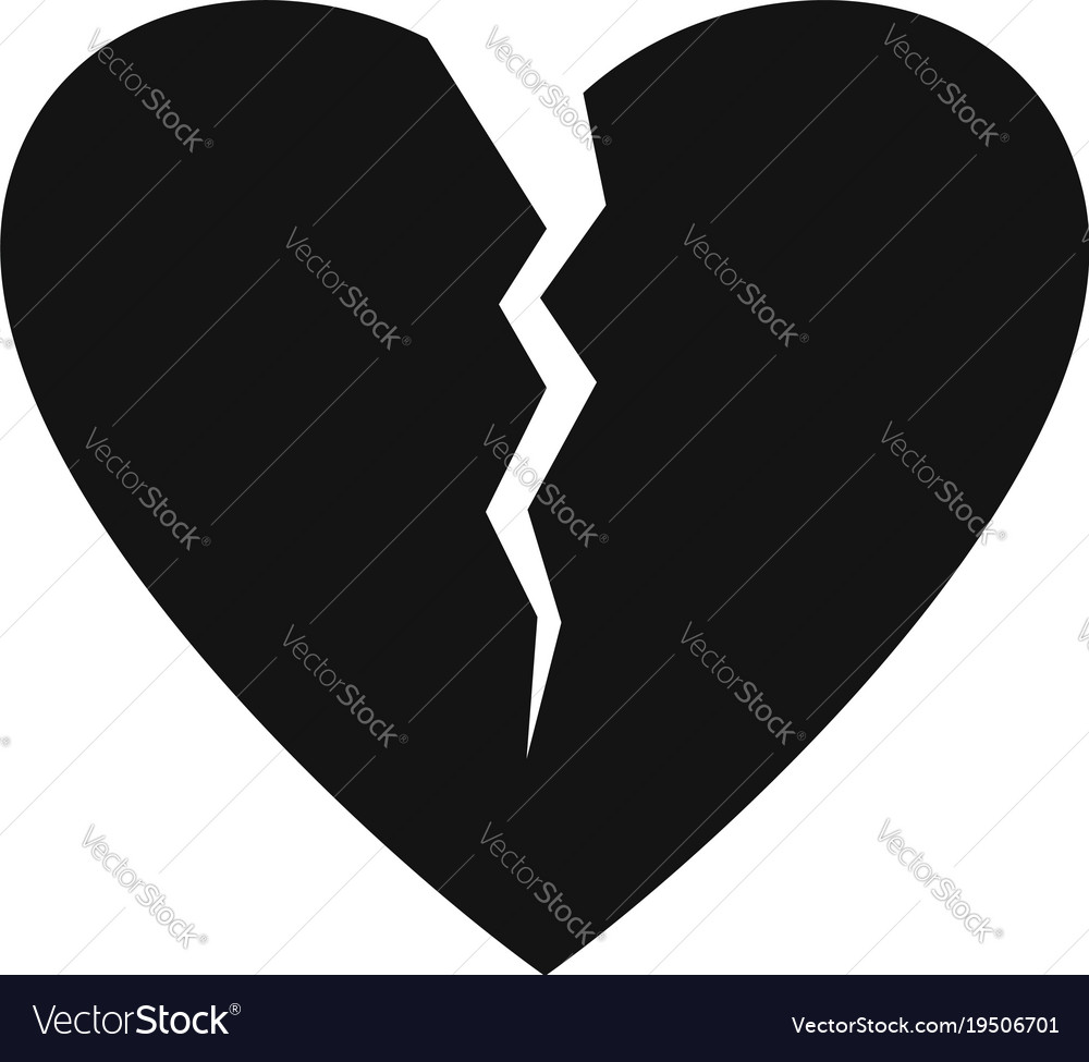 Download Broken heart icon simple style Royalty Free Vector Image