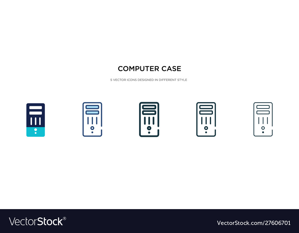 Computer case icon in different style two
