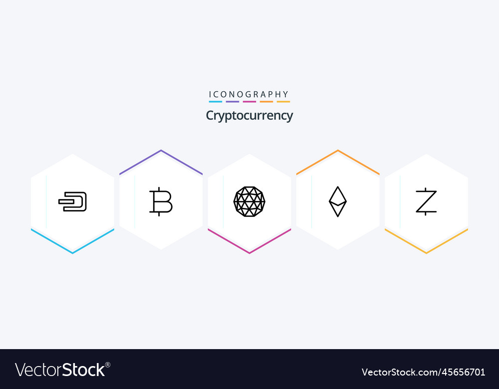 Cryptocurrency 25 Linie Icon Pack einschließlich