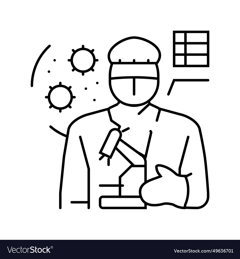 Cytologist worker line icon