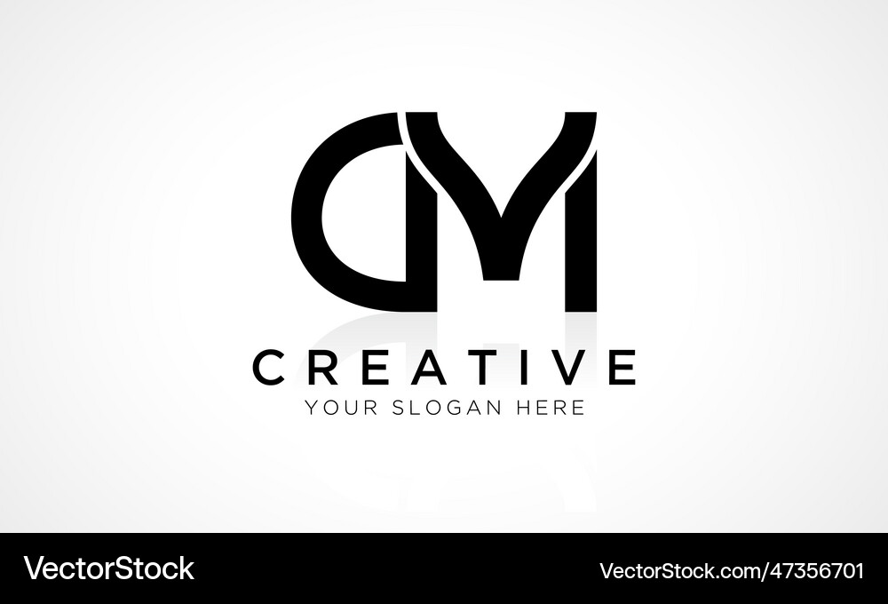 Dm letter logo design template alphabet initial Vector Image