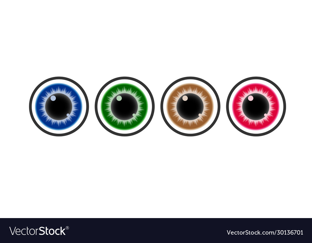 Eye a set color icons simple stock icon vector image Eye a set color icons simple stock icon