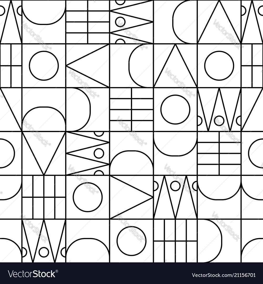 Geometric line shapes seamless pattern Royalty Free Vector