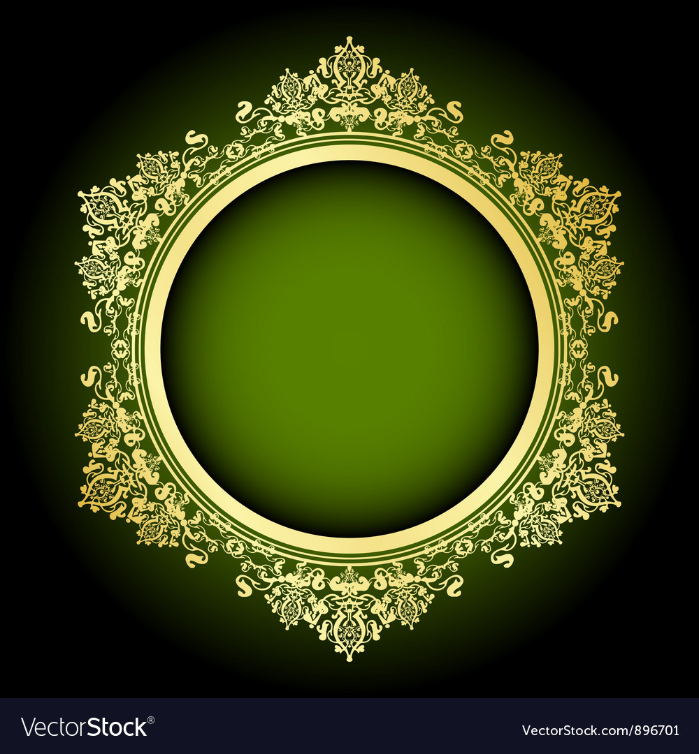 Green and gold frame Royalty Free Vector Image