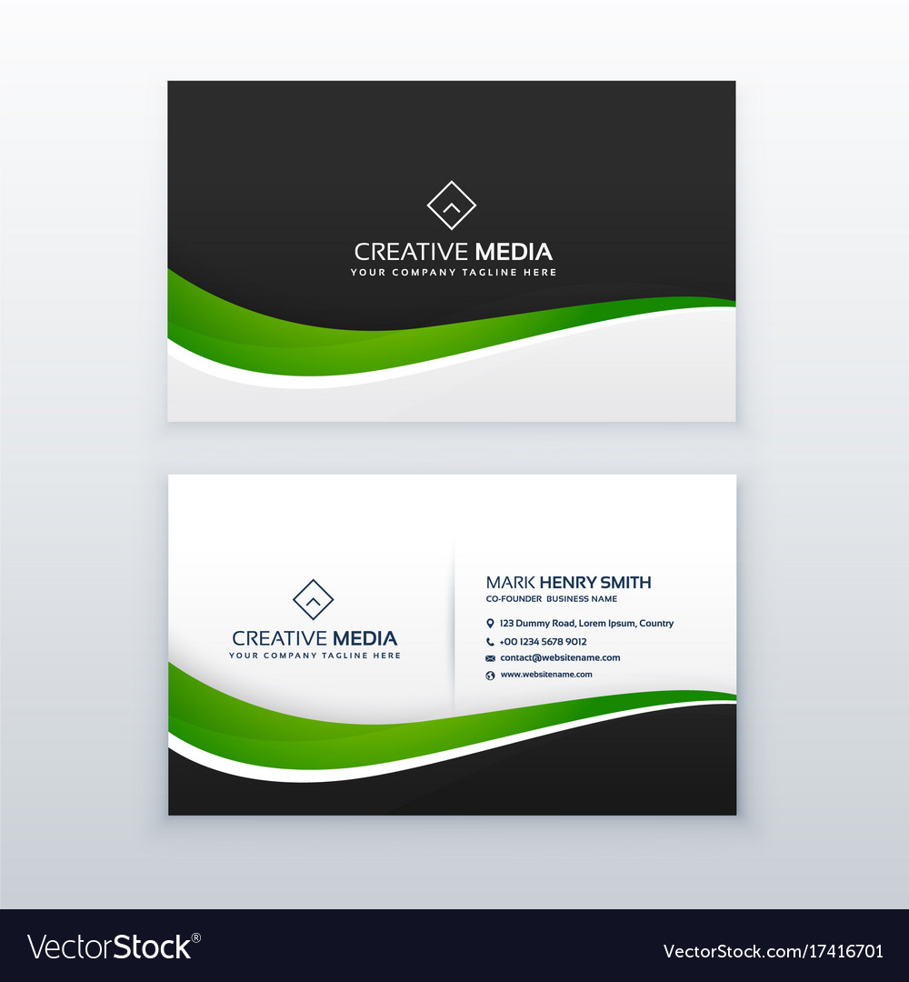 Green business card professional design template Vector Image For Professional Name Card Template