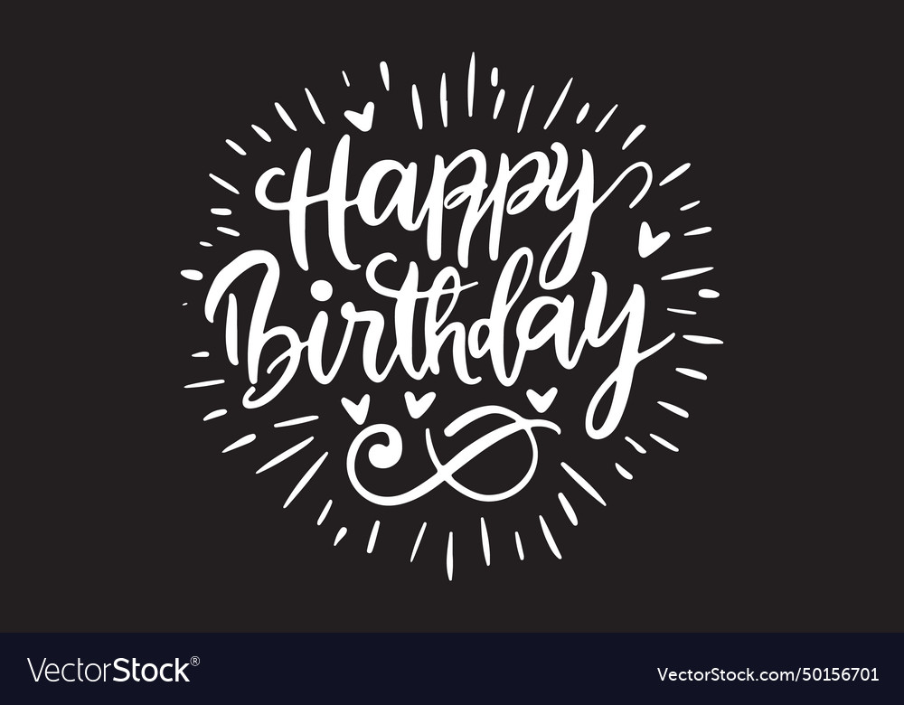 Happy birthday text design on a black backg