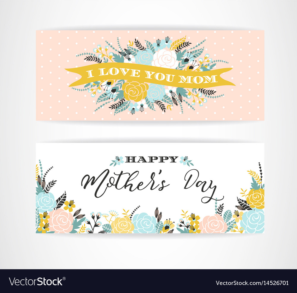 Happy mothers day lettering greeting banner