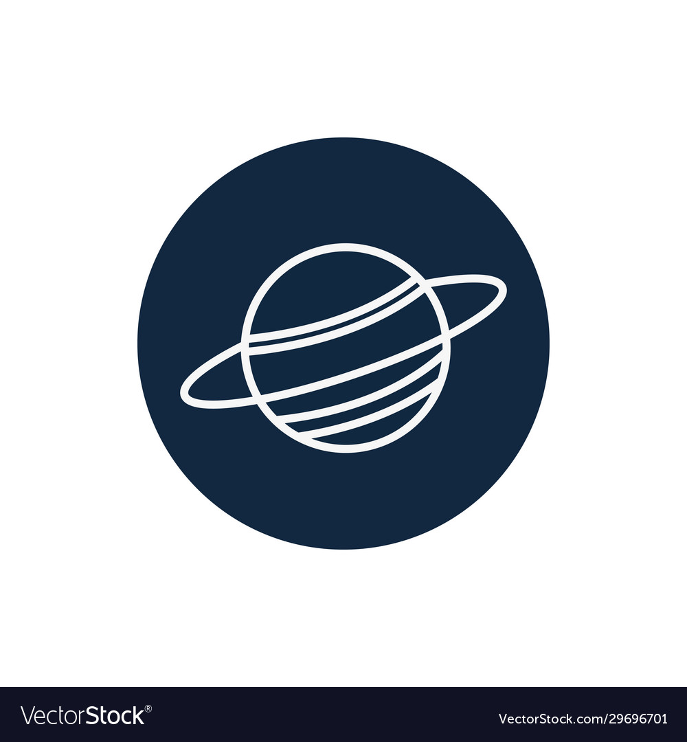 Isolated uranus line block style icon vector image Isolated uranus line block style icon