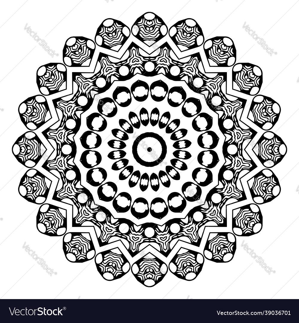 Round element for coloring book Vector Image Round element for coloring book