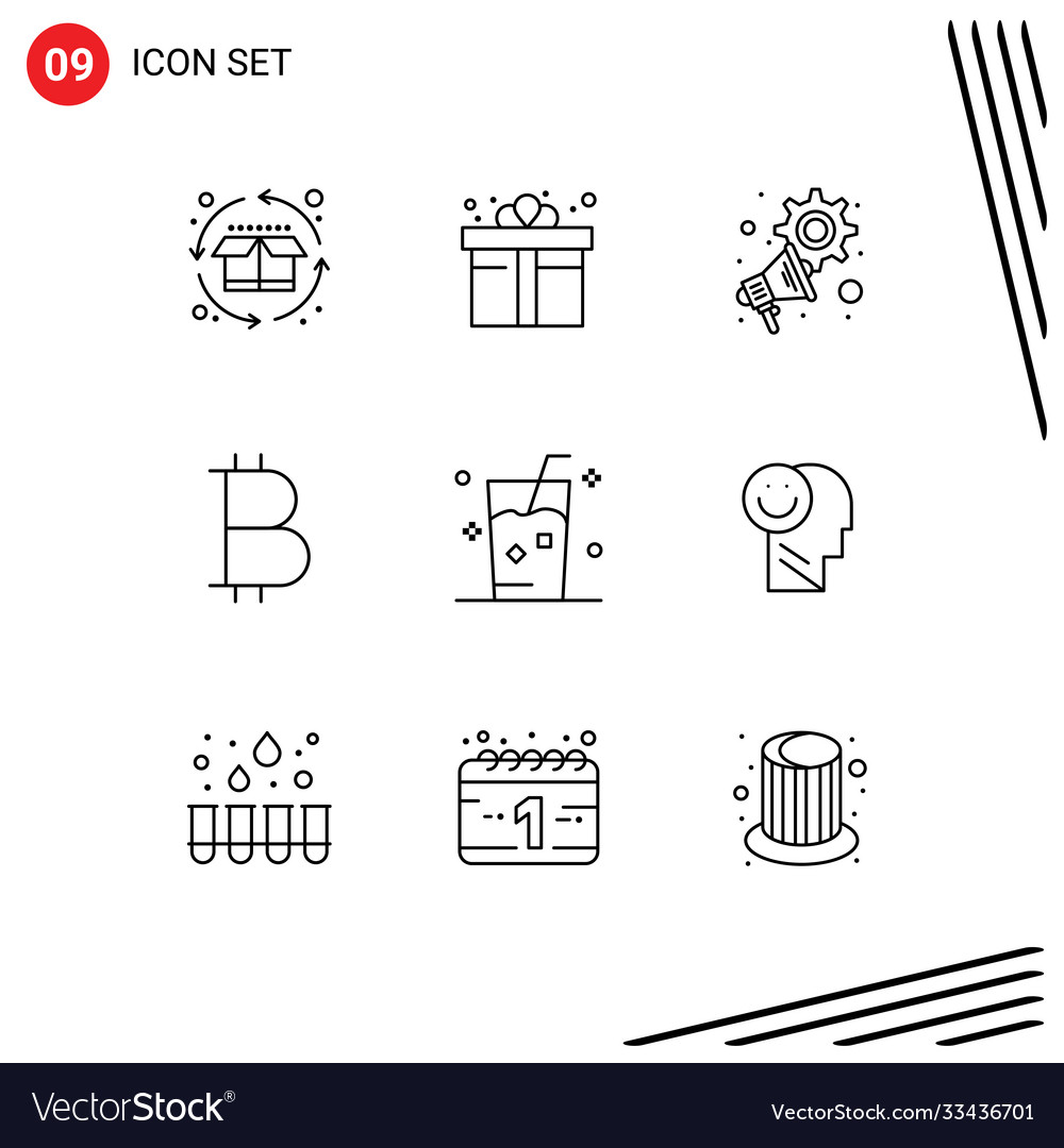 Set 9 outlines on grid for ice drink