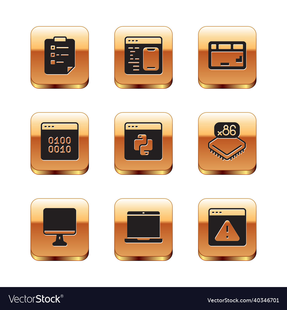 Set clipboard with checklist computer monitor vector image Set clipboard with checklist computer monitor