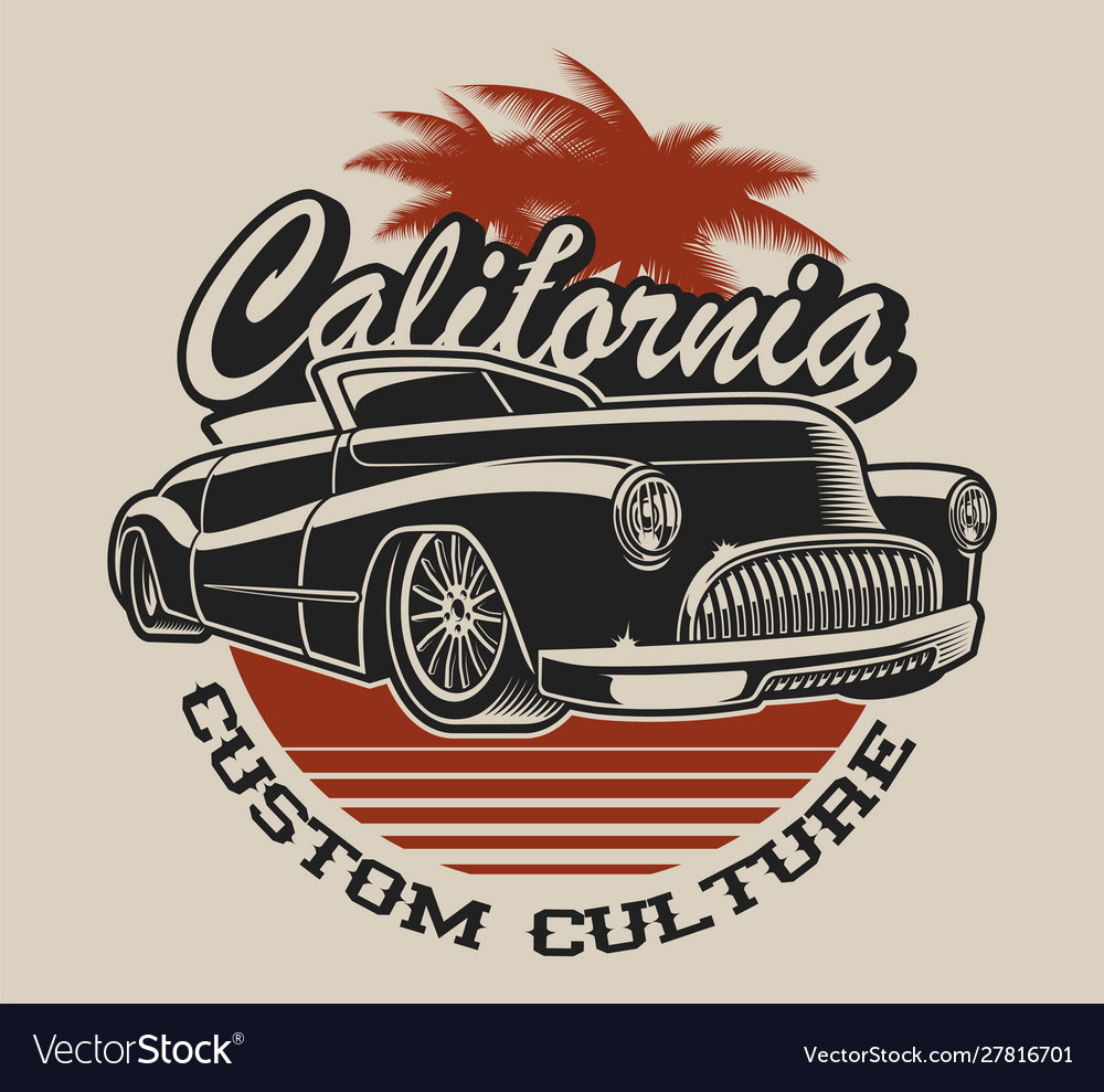 Classic Car T Shirt Design Royalty Free Vector Image | vlr.eng.br