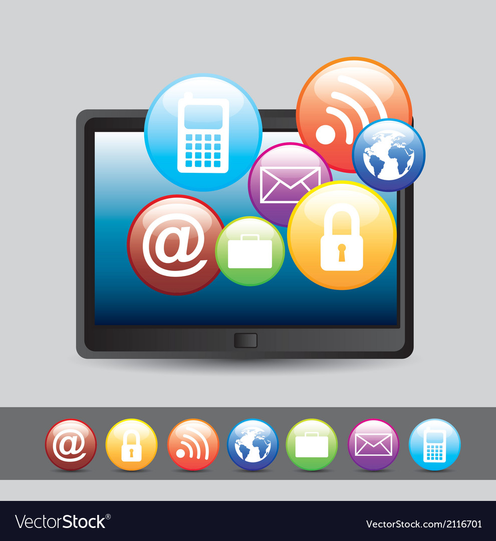 Tablet with colorful apps icons