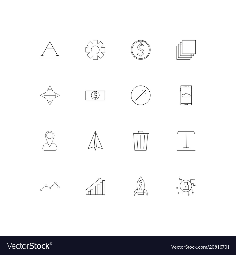 Web linear thin icons set outlined simple
