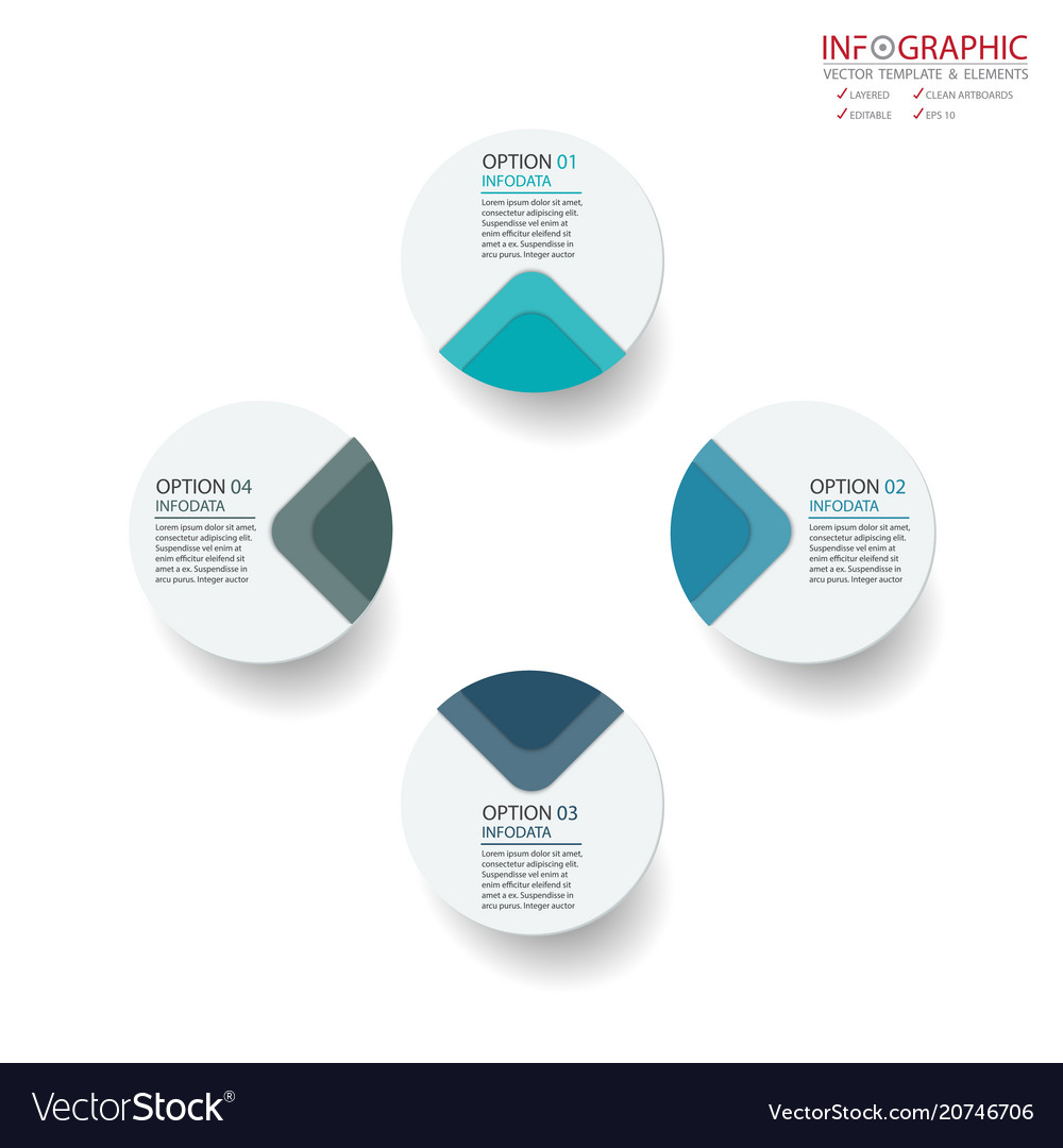 Abstract element infographics 4 option design