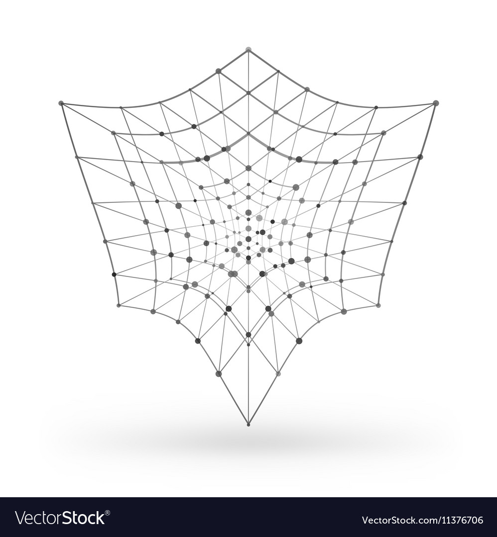 Abstract wireframe polygonal geometric element