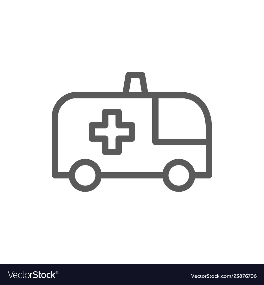 Ambulance car line icon Royalty Free Vector Image