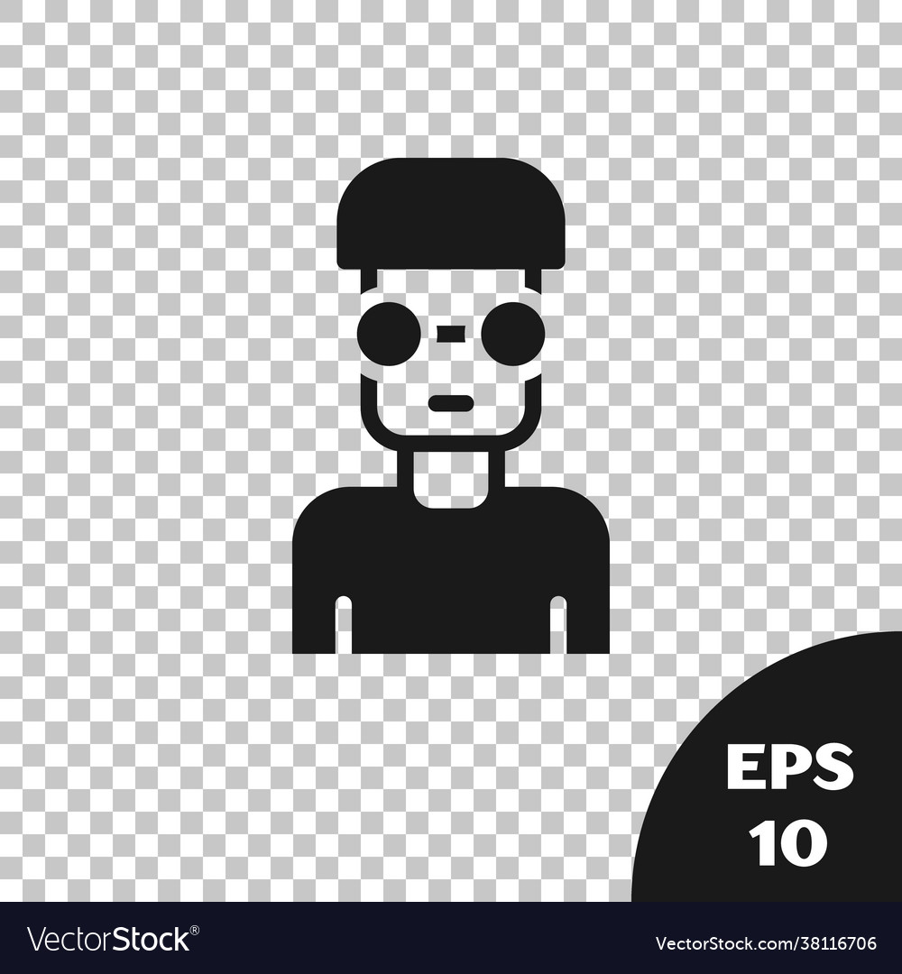 Black nerd geek icon isolated on transparent vector image Black nerd geek icon isolated on transparent