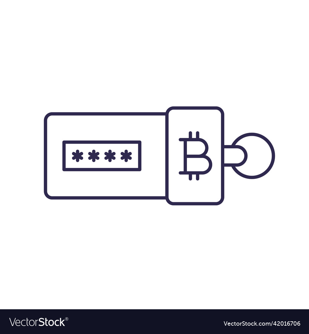 Crypto wallet for bitcoin line icon