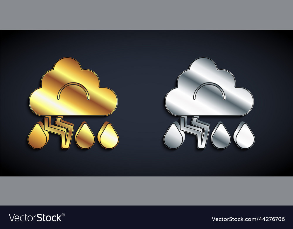 Gold and silver storm icon isolated on black