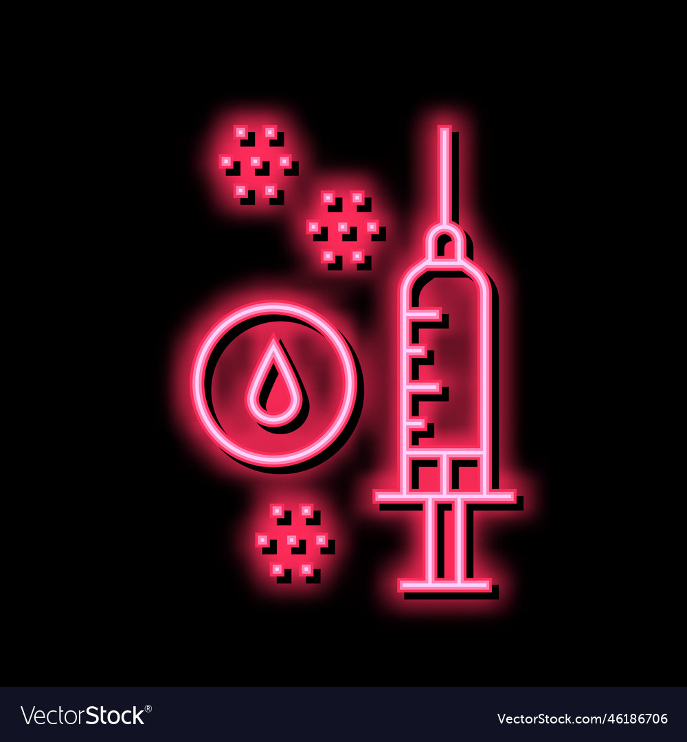 Injection anesthesia neon glow icon