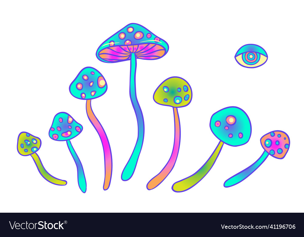 Magic mushrooms psychedelic hallucination Vector Image