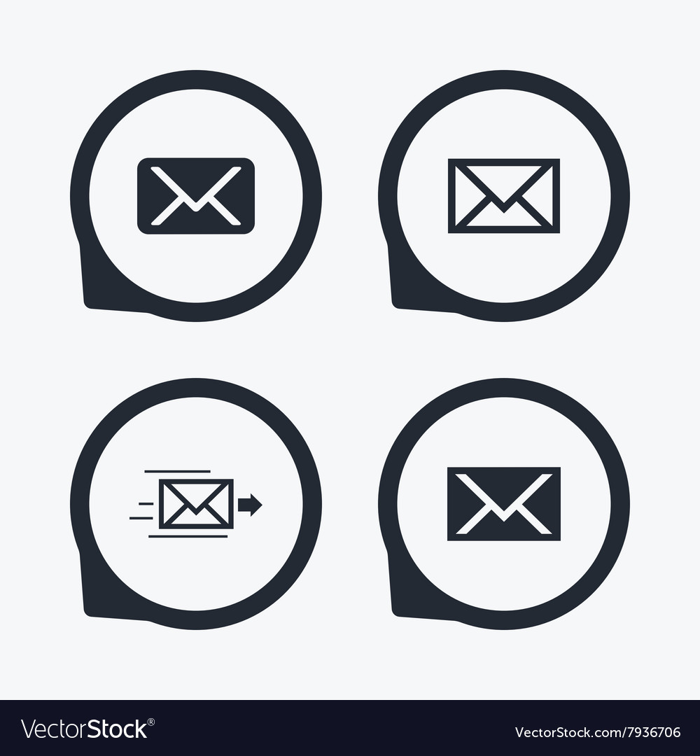 Mail envelope icons message symbols