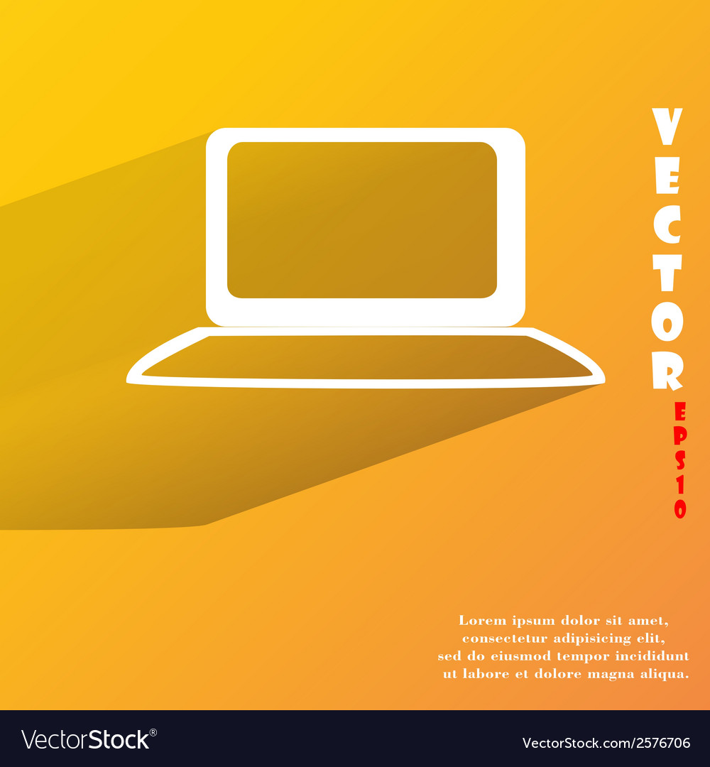 Notebook flat modern web button with long shadow