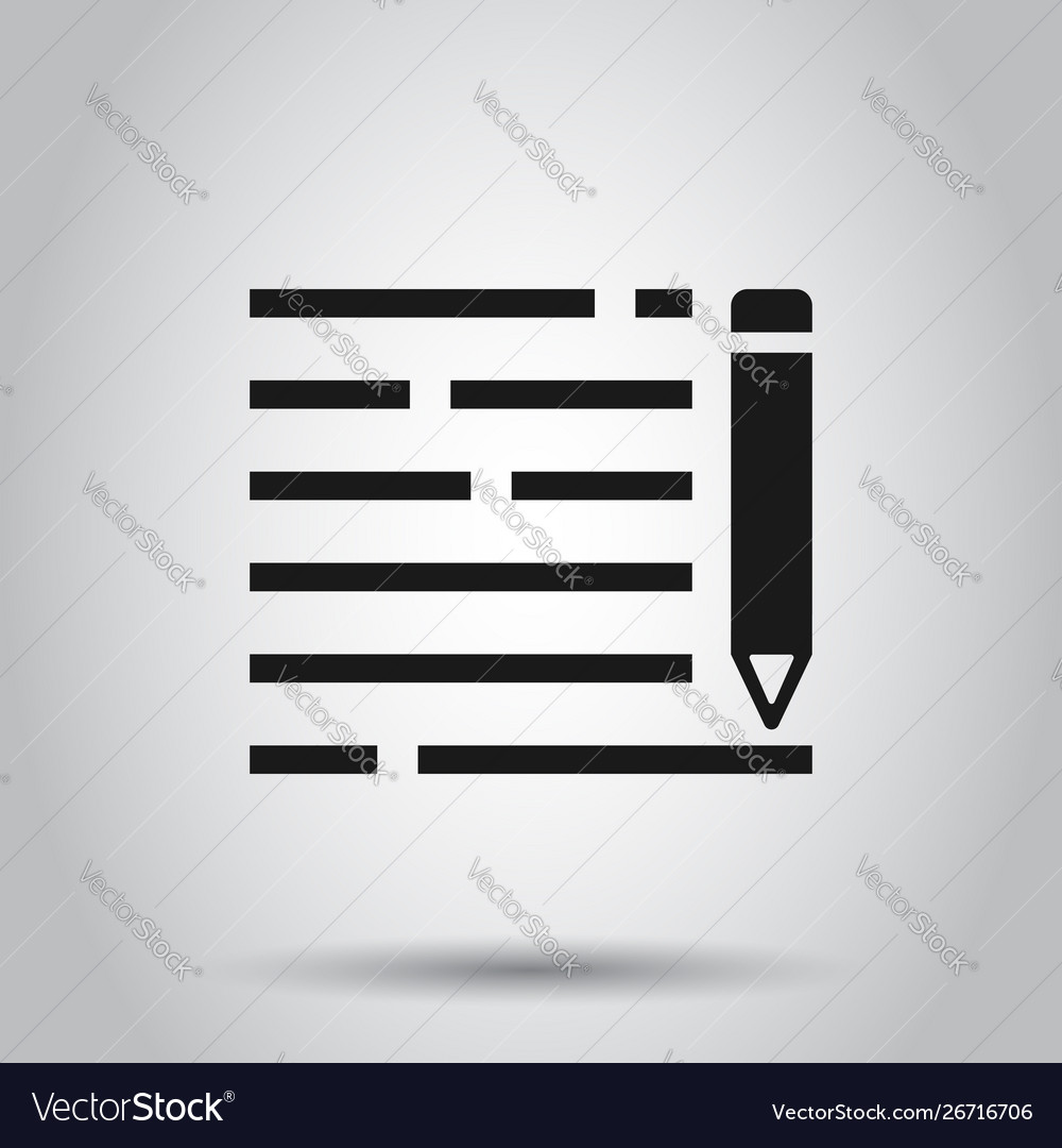 Pencil notepad icon in transparent style document