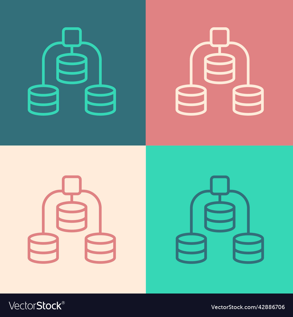Pop art line server data web hosting icon Vector Image Pop art line server data web hosting icon