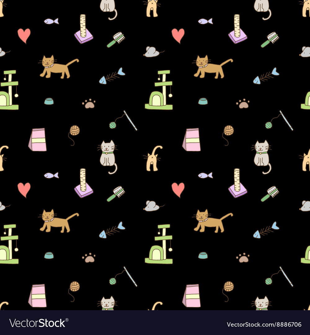 Seamless pattern cat