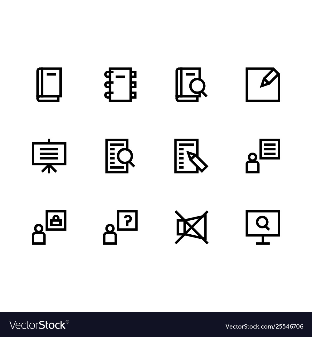Set learning outline style icon