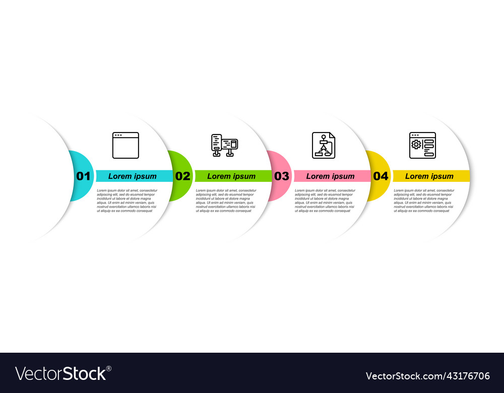 Set line browser window computer monitor screen vector image Set line browser window computer monitor screen