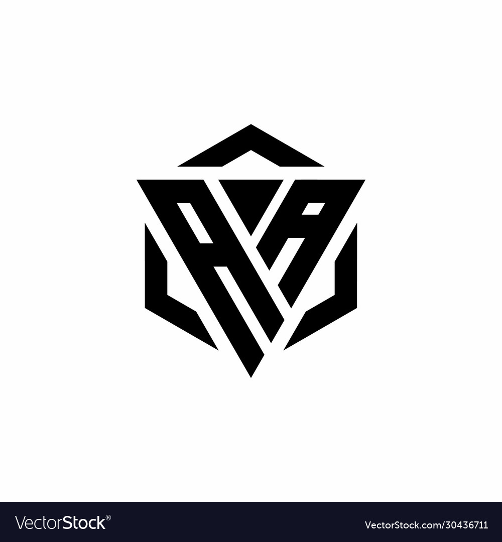 Aa logo monogram with triangle and hexagon modern