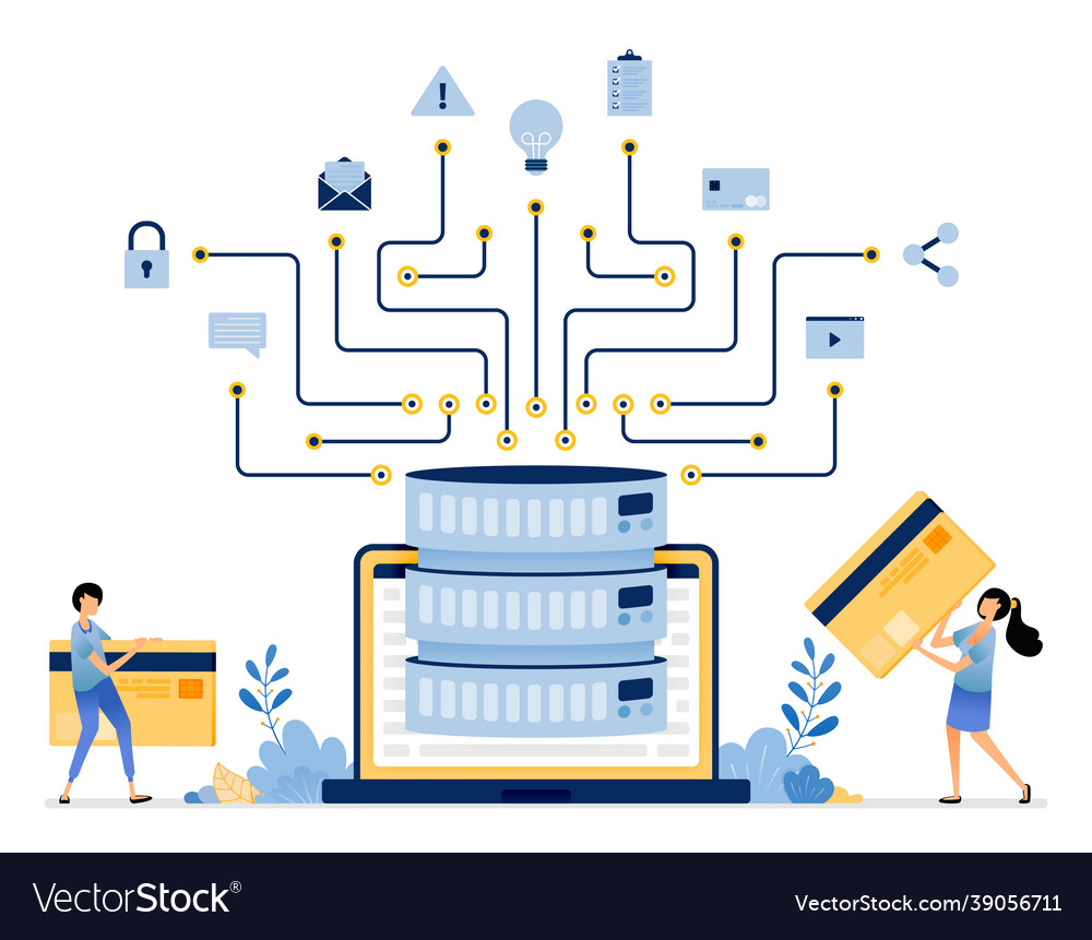 Access shared data and files on a laptop vector image Access shared data and files on a laptop