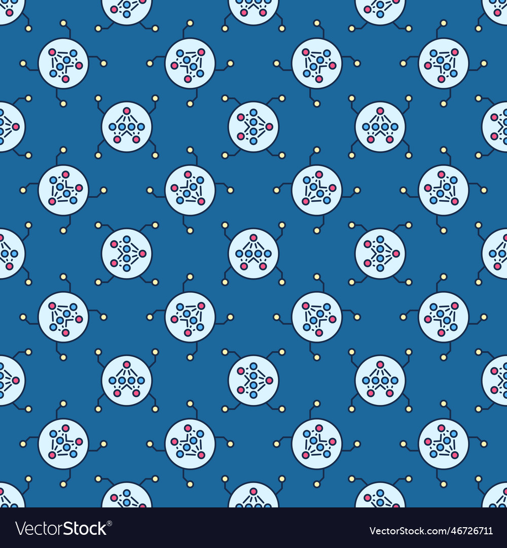 Artificial neural network in circle colored vector image Artificial neural network in circle colored