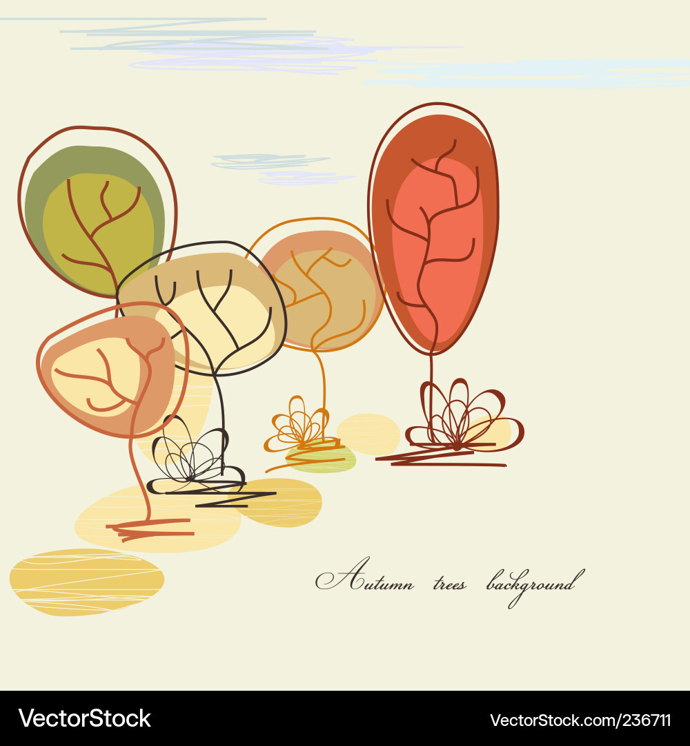 Autumn trees background Royalty Free Vector Image