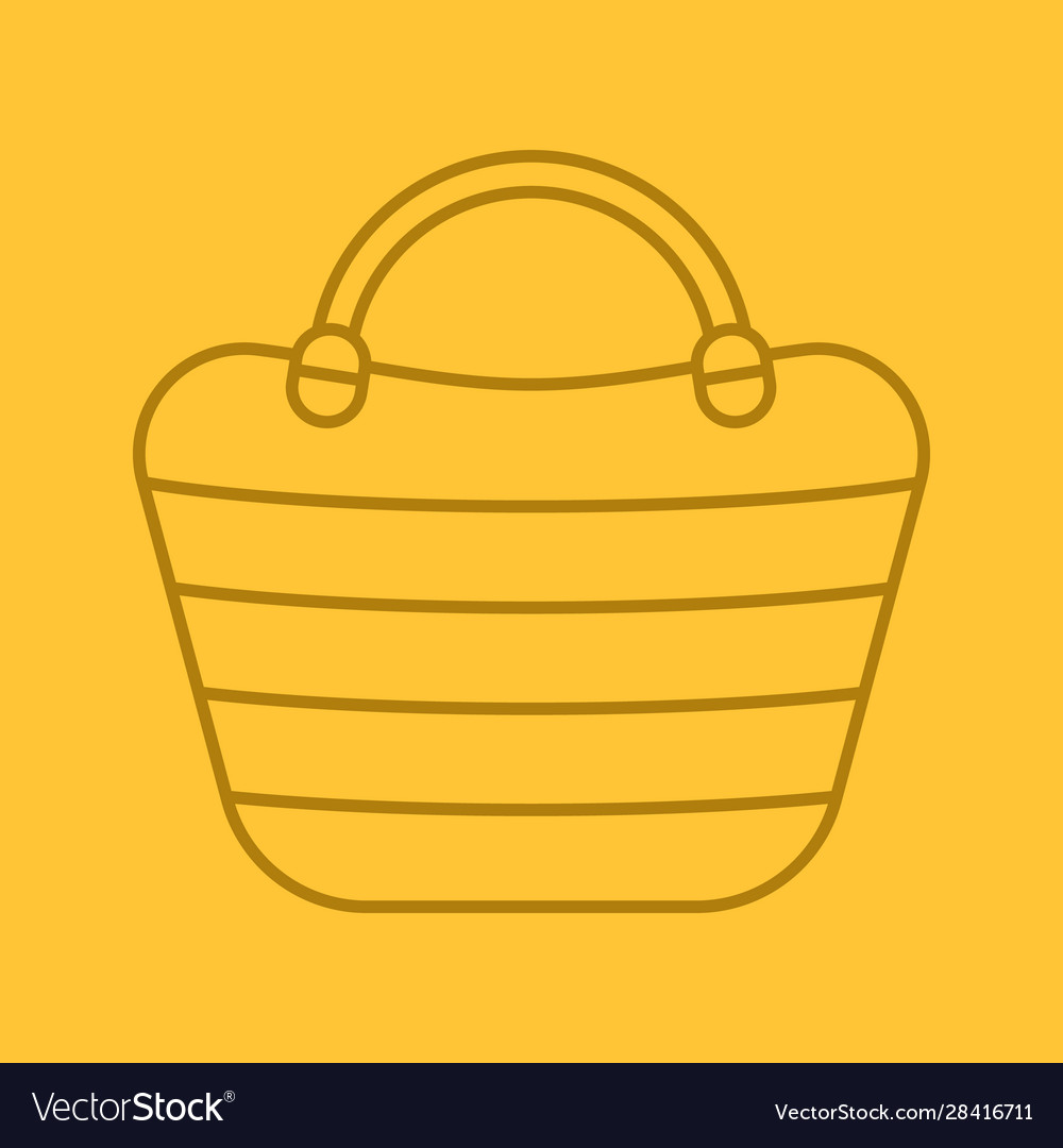 Beach bag color linear icon